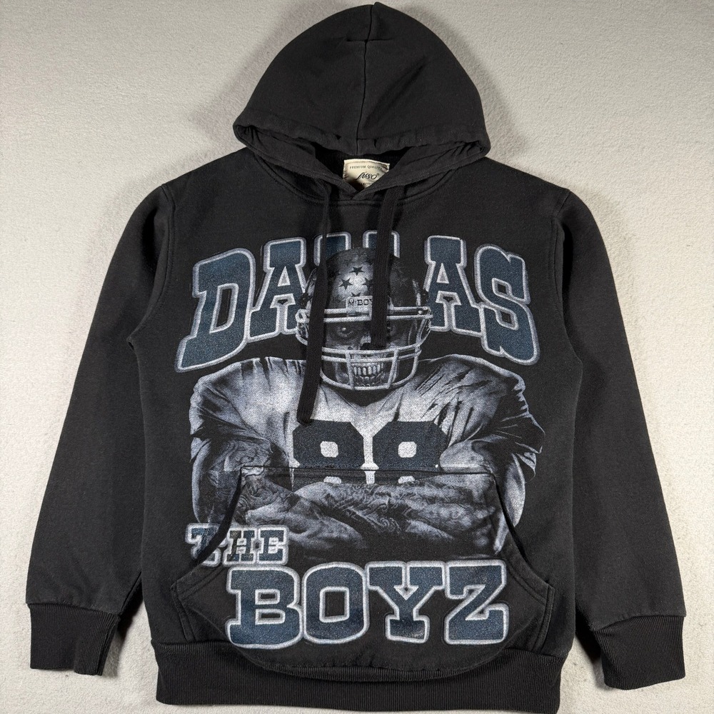 Inso Collection Dallas The Boyz Skull Football Graphic Hoodie Black Mens Small